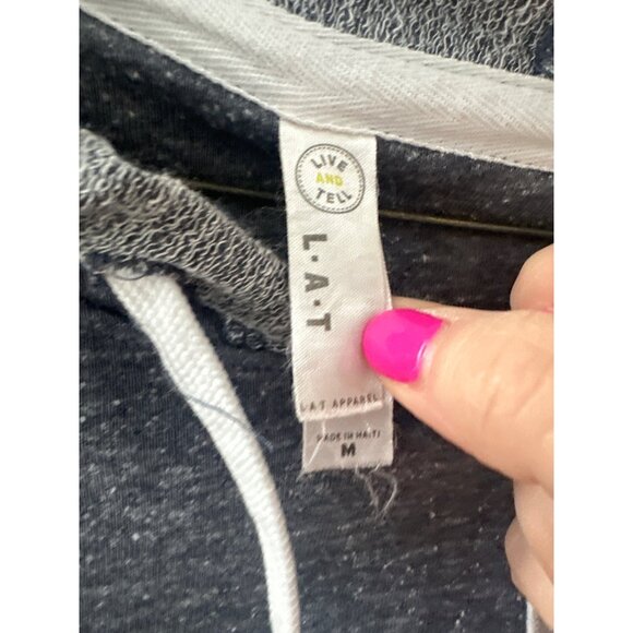 Cheerio Graphic Gray Long Sleeve Hoodie Sweatshirt By LAT Apparel M Cotton Blend - Picture 3 of 3